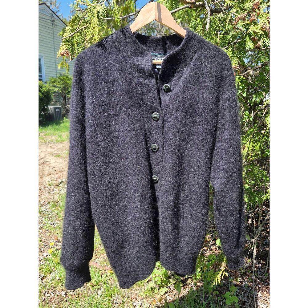 VTG 80s 90s Venesha 80% Angora Jacket Coat Sz. L